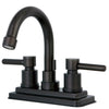 Oil Rubbed Bronze Two Handle Centerset Bathroom Faucet w/ Brass Pop-Up KS8665DL