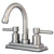 Satin Nickel Two Handle Centerset Bathroom Faucet w/ Brass Pop-Up KS8668DL