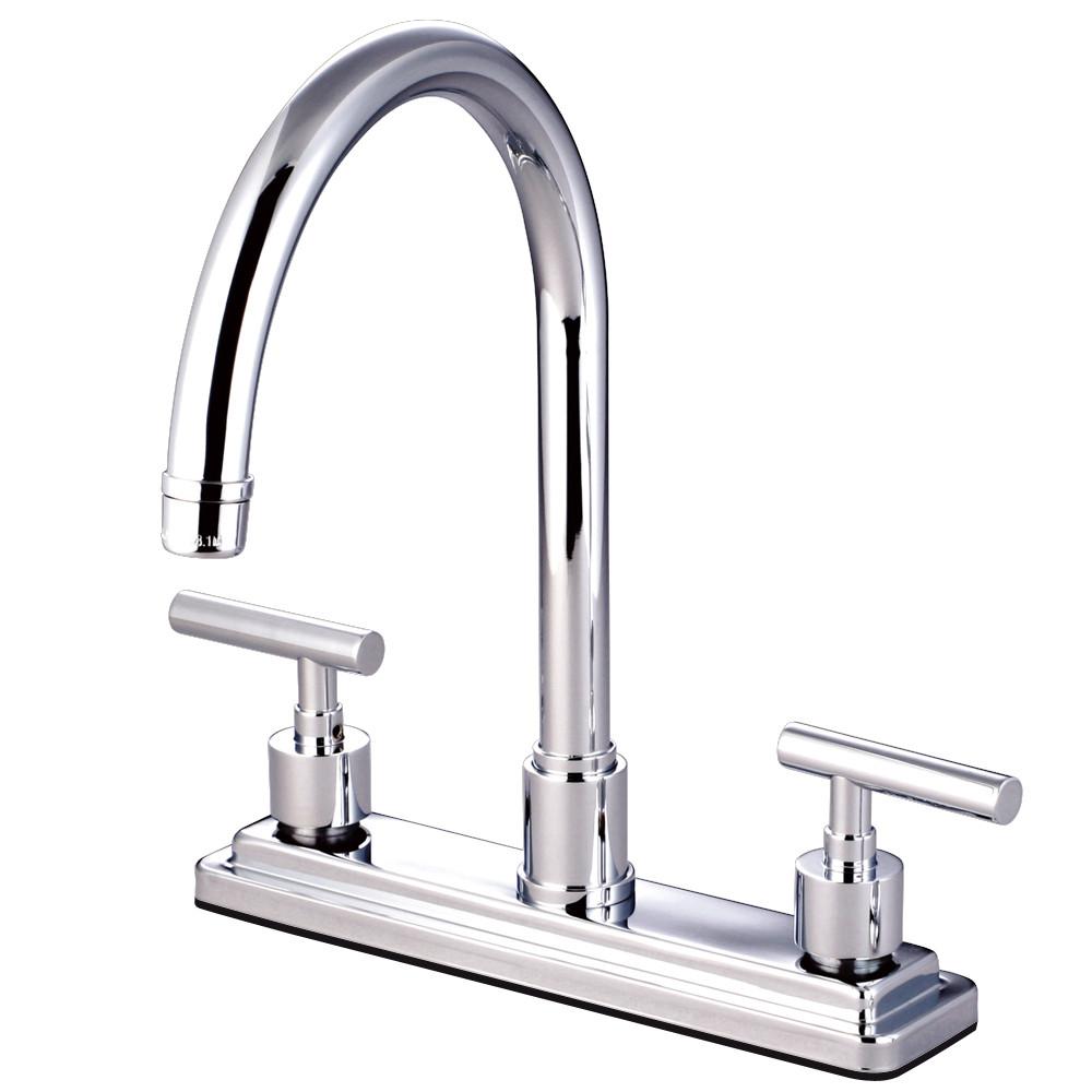 Kingston Brass Chrome Manhattan 8" kitchen faucet without sprayer KS8791CMLLS