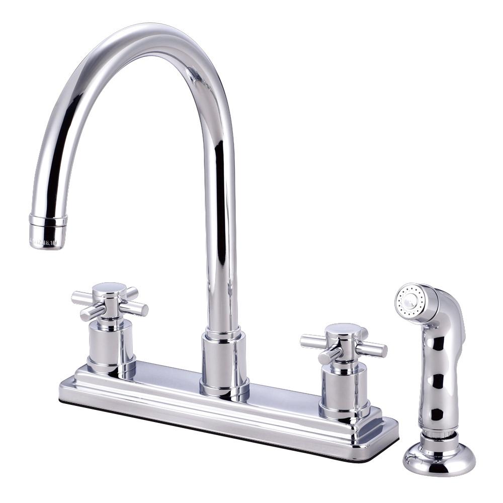 Kingston Brass Concord Chrome 2 Handle Kitchen Faucet Matching Sprayer KS8791DX