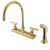 Kingston Polished Brass Manhattan 8" kitchen faucet with side spray KS8792CML