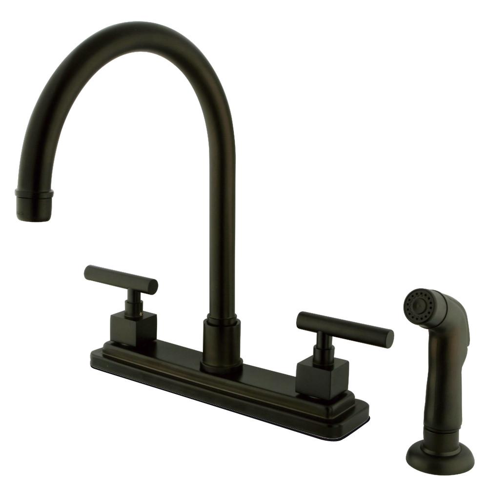 Claremont Oil Rubbed Bronze 2 hdl 8" Kitchen Faucet Matching Sprayer KS8795CQL