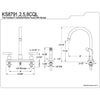 Claremont Satin Nickel Two handle 8" Kitchen Faucet Matching Sprayer KS8798CQL