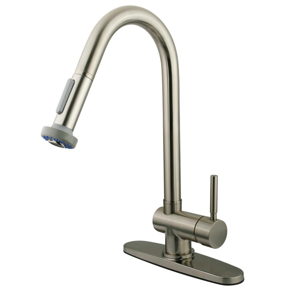 Kingston Concord Satin Nickel 1 Handle Pull-Down Spray Kitchen Faucet KS8888DL