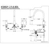 Kingston Brass Concord Satin Nickel 2 Handle Widespread Bathroom Faucet KS8928DL