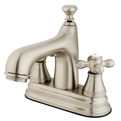 Kingston Satin Nickel 2 Handle 4" Centerset Bathroom Faucet w Pop-up KS9618AX