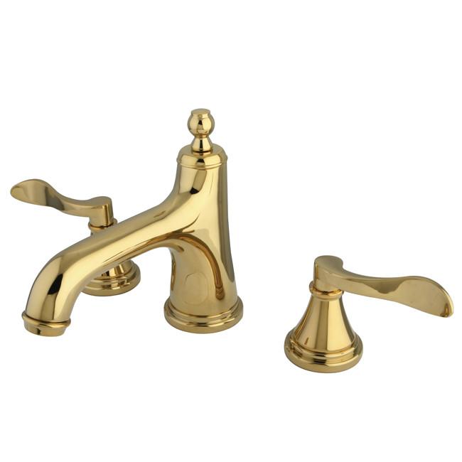 Kingston Polished Brass NuFrench widespread Bathroom faucet w/ pop up KS9962DFL