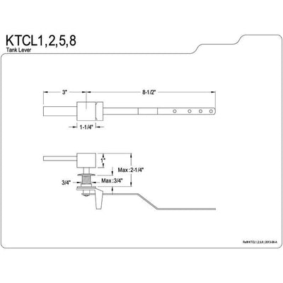 Kingston Brass Claremont Chrome Claremont Toilet Tank Flush Lever KTCL1