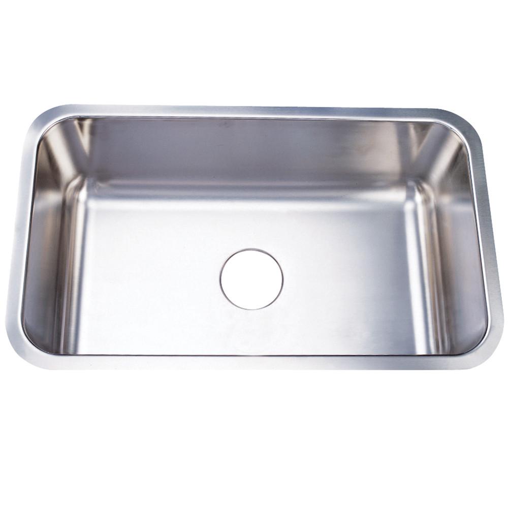 Brushed Nickel Gourmetier Single Bowl Undermount Kitchen Sink KU311810BN