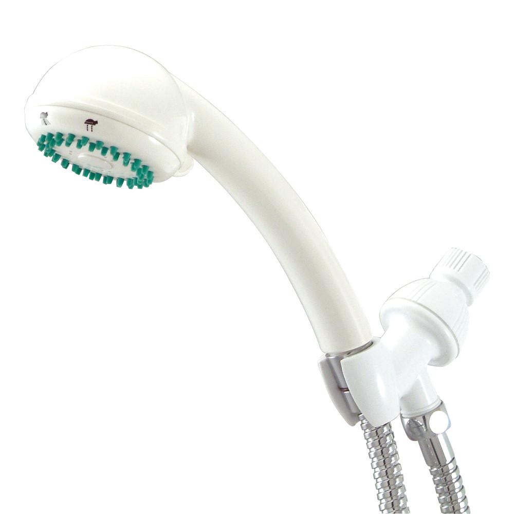Kingston White 3 Setting Adjustable Hand Shower w/ Stainless Steel Hose KX0131B