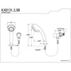 Kingston Chrome 3 Setting Adjustable Hand Shower w/ Stainless Steel Hose KX0132B