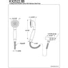 Kingston Chrome 5 Function Hand Shower Head Faucet w Steel Hose KX2522B