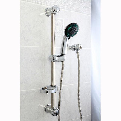 Kingston Chrome Shower Combo w Sliding Bar & Hand Shower Head Faucet KX2522SBB