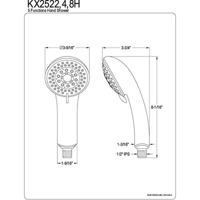 Kingston Chrome / Satin Nickel 5 Setting Handheld Shower Head Faucet KX2528H