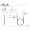 Kingston Brass White 6 Function Handheld Shower w Stainless Steel Hose KX2651B