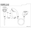 Kingston Brass Chrome 6 Setting Hand Shower Head Faucet with Plastic Hose KX2652