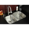 Stainless Steel Undermount Double Bowl Kitchen Sink, Faucet & Accessory Combo KZGKUD3221RHF