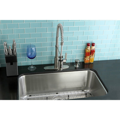 Undermount 1 Bowl Kitchen Sink Combo w/ Faucet, Strainer, Grid & Soap Dispenser
