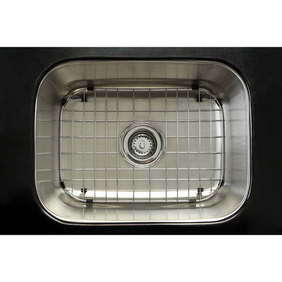 Stainless Steel Undermount Single Bowl Kitchen Sink w Grid Rack and Strainer