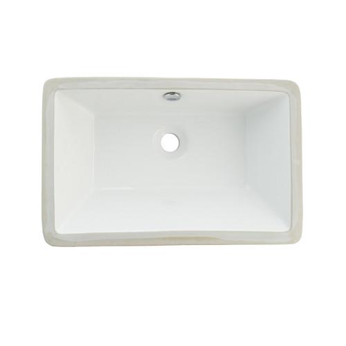 Castillo White China Undermount Bathroom Sink with Overflow Hole LB21137