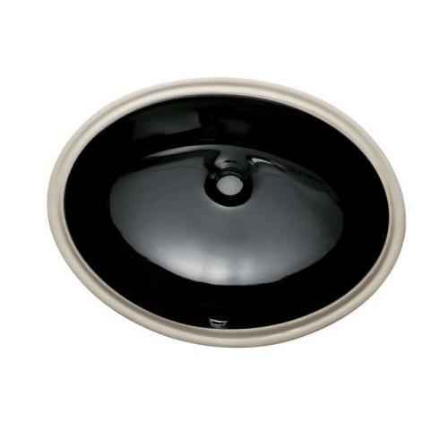 Courtyard Black China Undermount Bathroom Sink with Overflow Hole LBO22178K