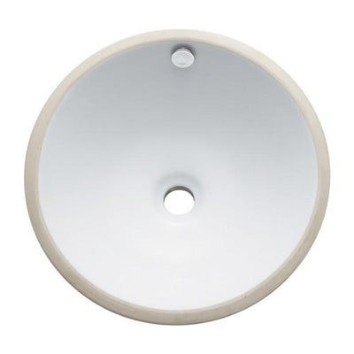 Courtyard White China Undermount Bathroom Sink with Overflow Hole LBR17176