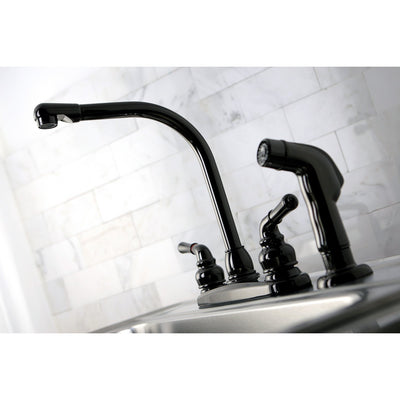 Kingston Water Onyx Black Nickel finish Centerset Kitchen Faucet w Spray NB750SP