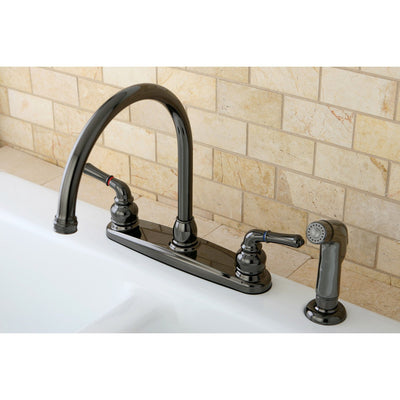 Kingston Water Onyx Black Nickel finish Centerset Kitchen Faucet w Spray NB790SP