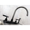 Kingston Water Onyx Black Nickel Centerset Kitchen Faucet w Spray NS8790DKLSP