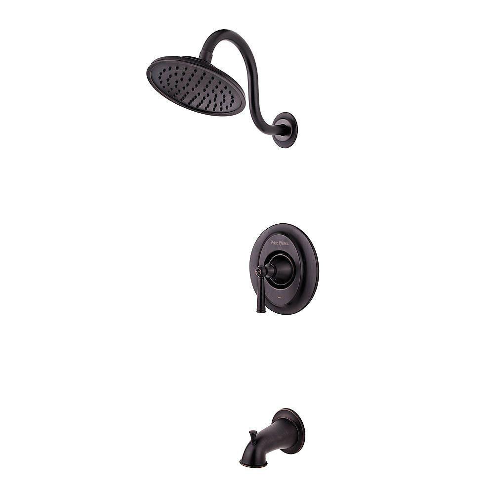 Price Pfister Saxton 1-Handle Tub and Shower Faucet Trim Kit in Tuscan Bronze (Valve Not Included) 460988