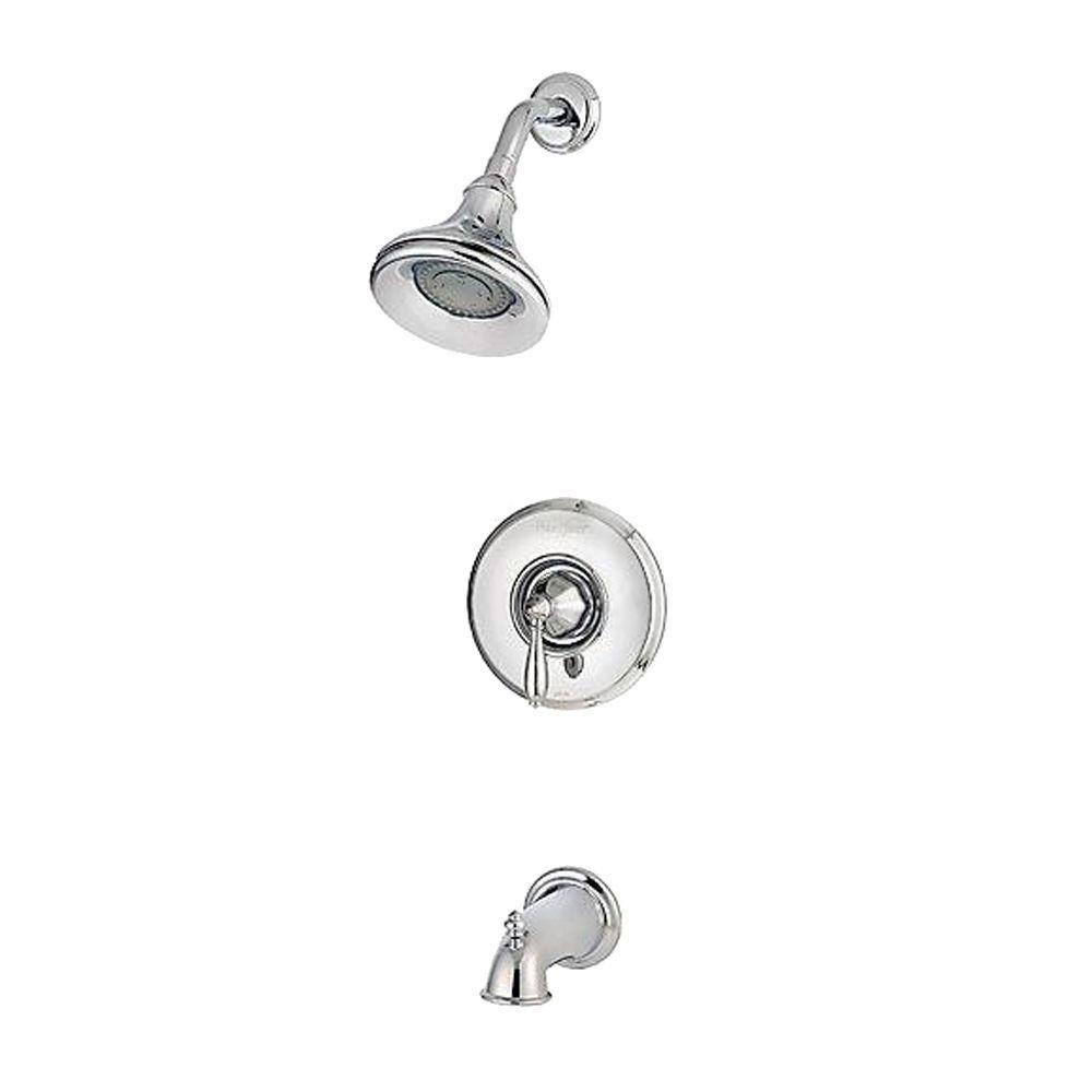Price Pfister Portola 1-Handle Tub and Shower Faucet Trim Kit in Polished Chrome (Valve Not Included) 461043