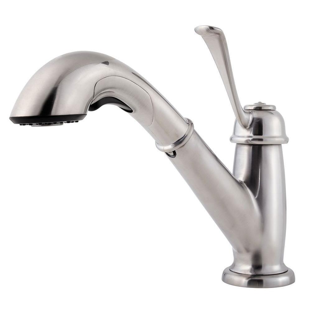 Price Pfister Bixby Single-Handle Pull-Out Sprayer Kitchen Faucet in Stainless Steel 473300