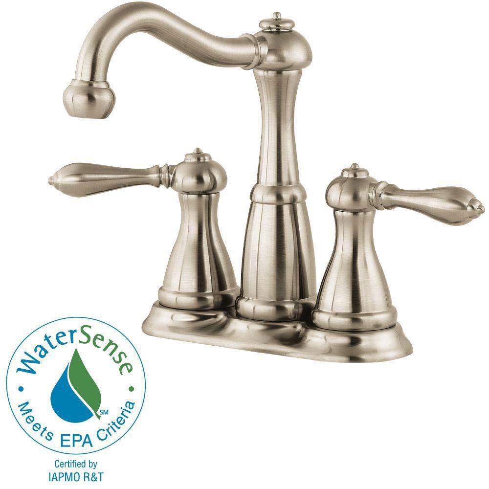 Price Pfister Marielle 4 inch Centerset 2-Handle Bathroom Faucet in Brushed Nickel 475664