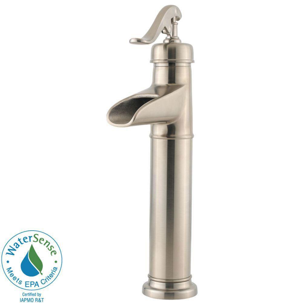 Price Pfister Ashfield Single Hole 1-Handle Vessel Bathroom Faucet in Brushed Nickel 475675