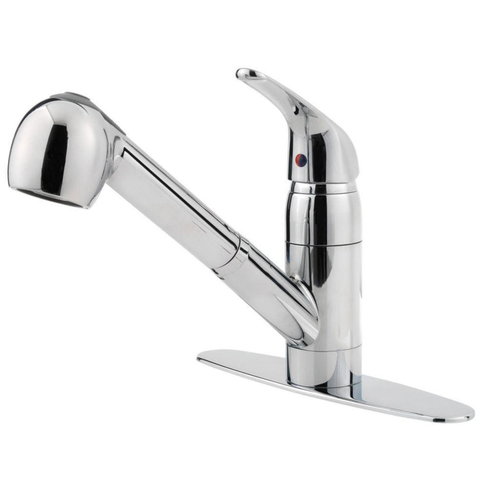 Price Pfister Single-Handle Pull-Out Sprayer Kitchen Faucet in Polished Chrome 475718