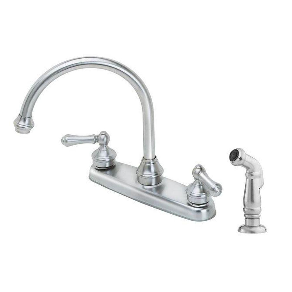 Price Pfister Savannah 2-Handle High-Arc Kitchen Faucet in Stainless Steel 483108