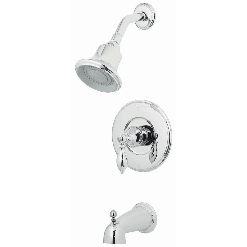 Price Pfister Catalina 1-Handle Tub and Shower Faucet Trim Kit in Polished Chrome (Valve Not Included) 483433