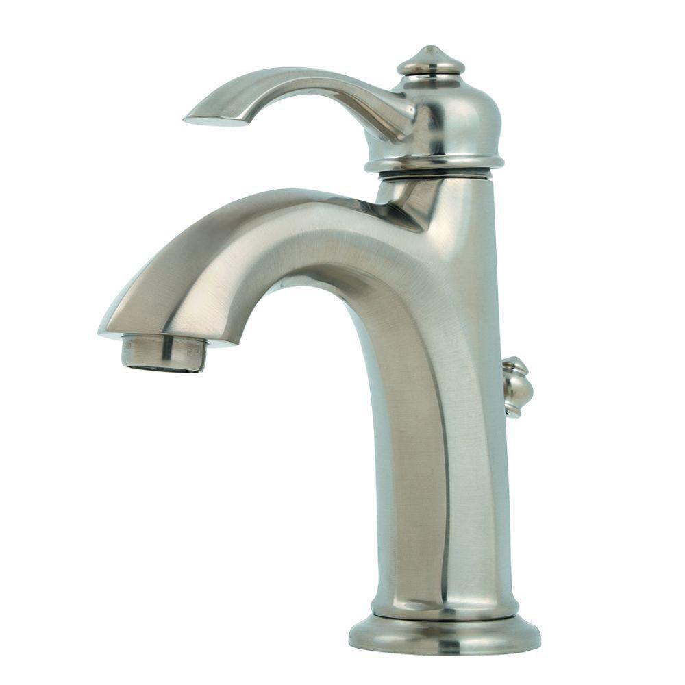 Price Pfister Portola Single Control 4 inch Centerset 1-Handle Bathroom Faucet in Brushed Nickel 490479