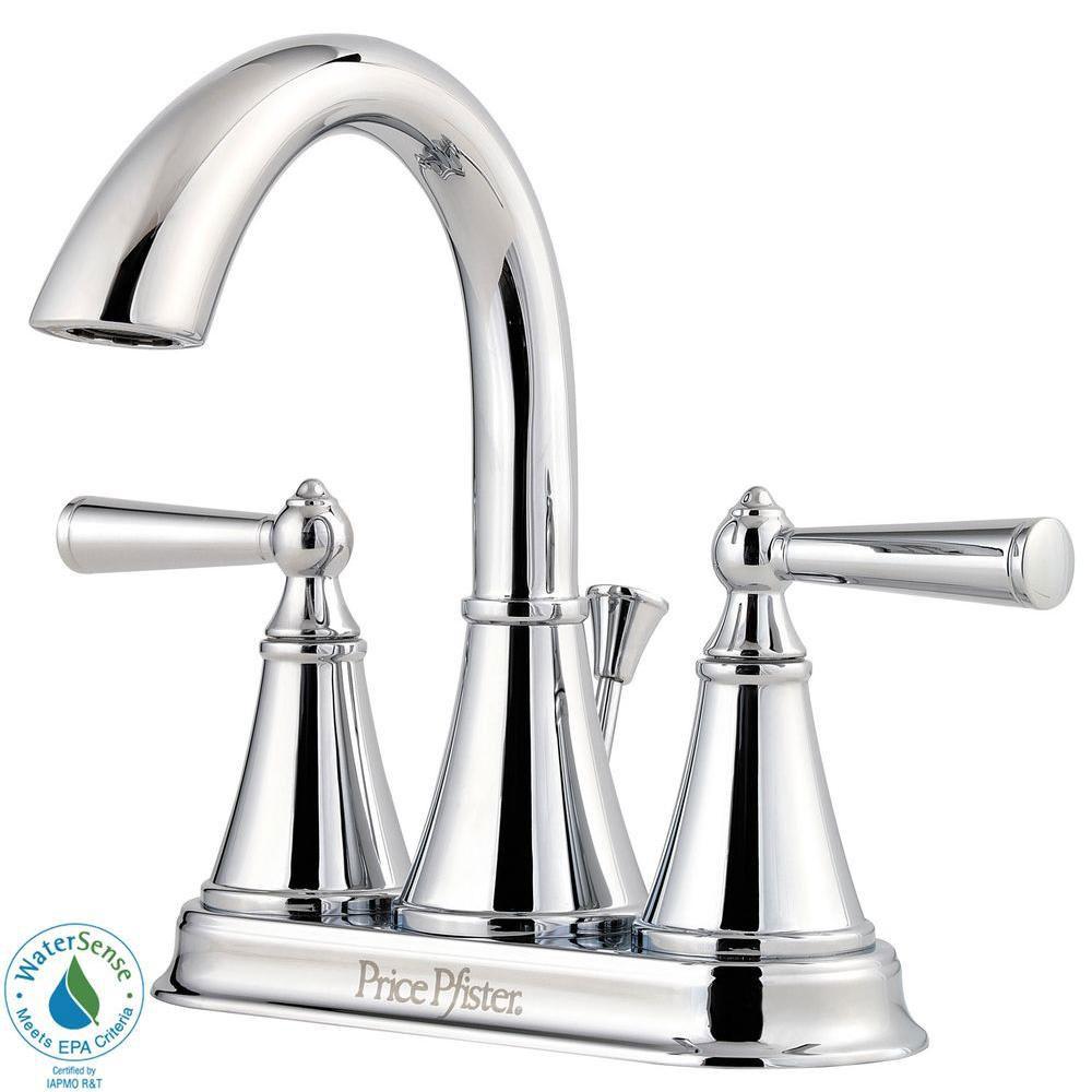 Price Pfister Saxton 4 inch Centerset 2-Handle Bathroom Faucet in Polished Chrome 490481