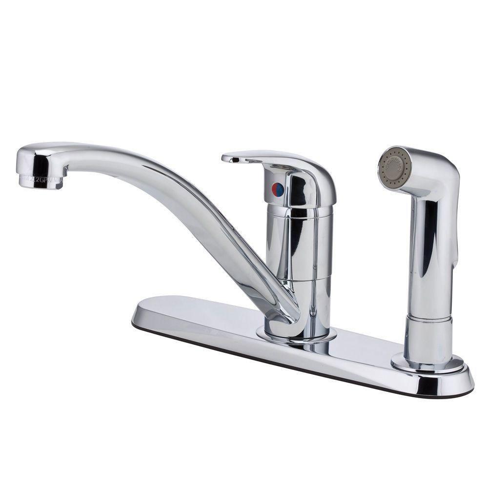 Price Pfister Pfirst Series Single-Handle Side Sprayer Kitchen Faucet in Polished Chrome 519622