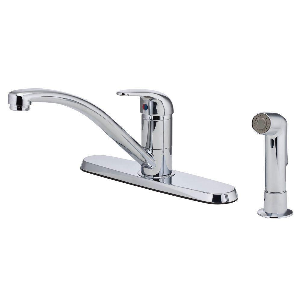 Price Pfister Pfirst Series Single-Handle Side Sprayer Kitchen Faucet in Polished Chrome 519623