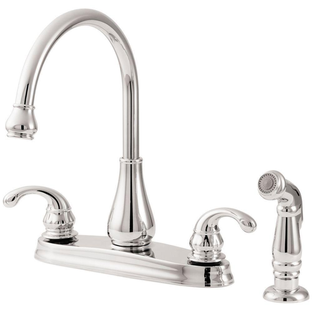Pfister GT36-4DCC Treviso 2-Handle Kitchen Faucet with Side Spray, Chrome 519871