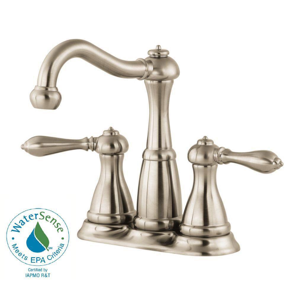 Price Pfister Marielle 4 inch Centerset 2-Handle Bathroom Faucet in Brushed Nickel 519884