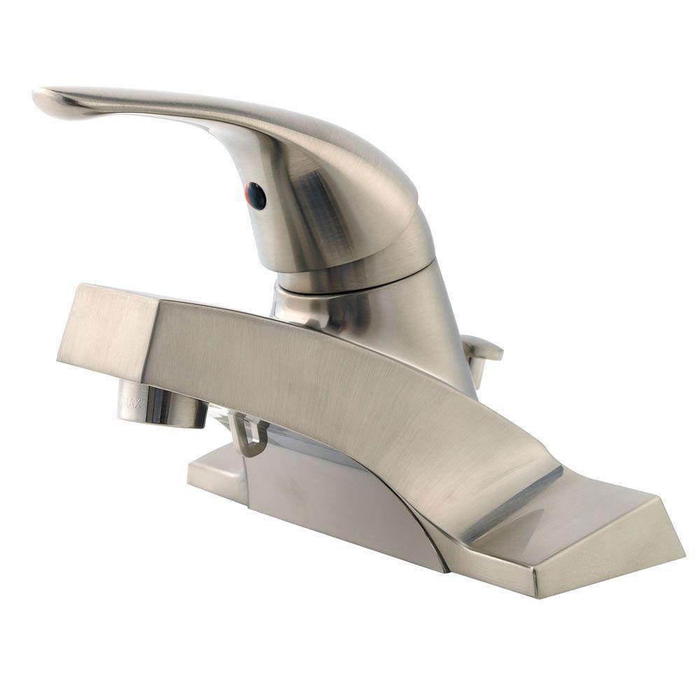 Price Pfister Pfirst Series 4 inch Centerset 1-Handle Bathroom Faucet in Brushed Nickel 538672