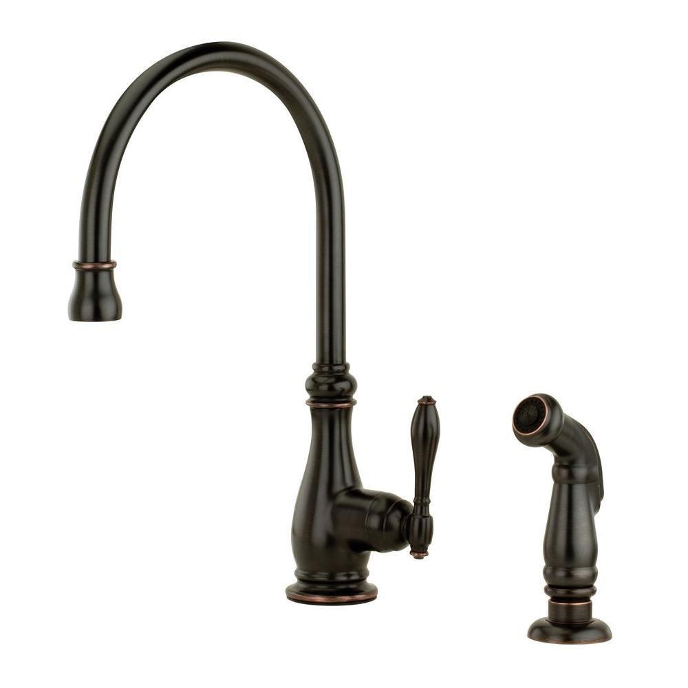 Price Pfister Alina Single-Handle Side Sprayer Kitchen Faucet in Tuscan Bronze 544361