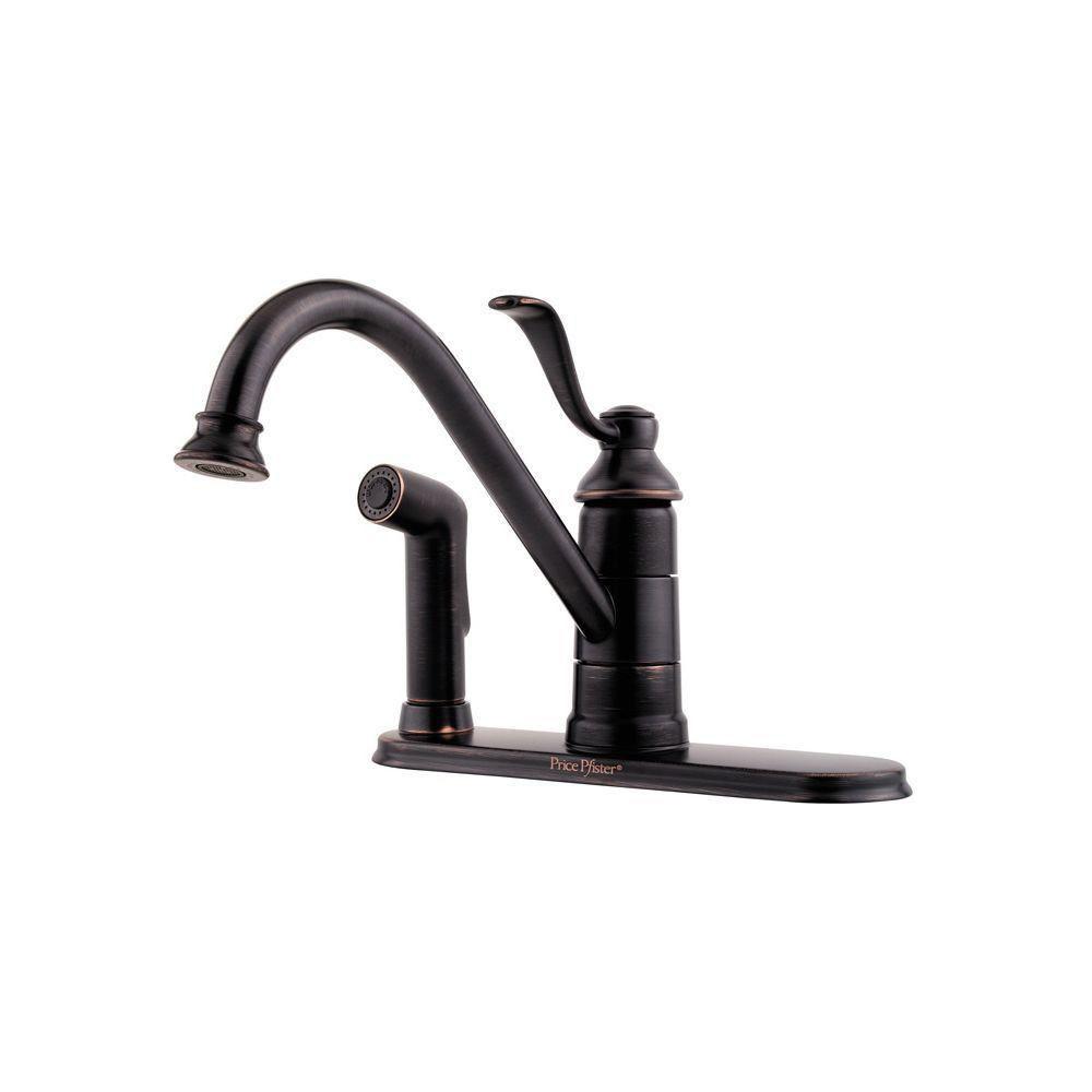 Price Pfister Portland Single-Handle Side Sprayer Kitchen Faucet in Tuscan Bronze 544536