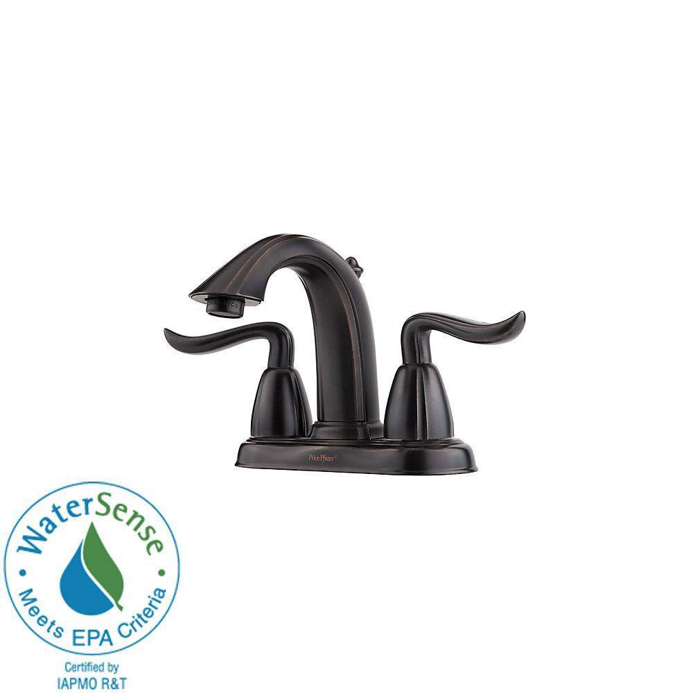 Price Pfister Santiago 4 inch Centerset 2-Handle Bathroom Faucet in Tuscan Bronze 544542