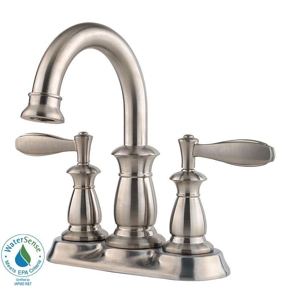 Price Pfister Langston 4 inch Centerset 2-Handle Bathroom Faucet in Brushed Nickel 560943