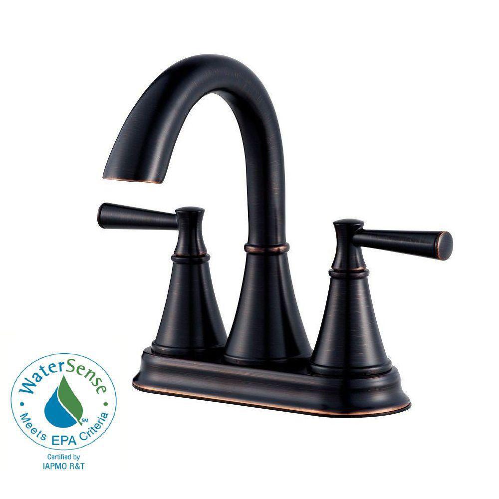 Price Pfister Cantara 4 inch Centerset 2-Handle Bathroom Faucet in Tuscan Bronze 609967