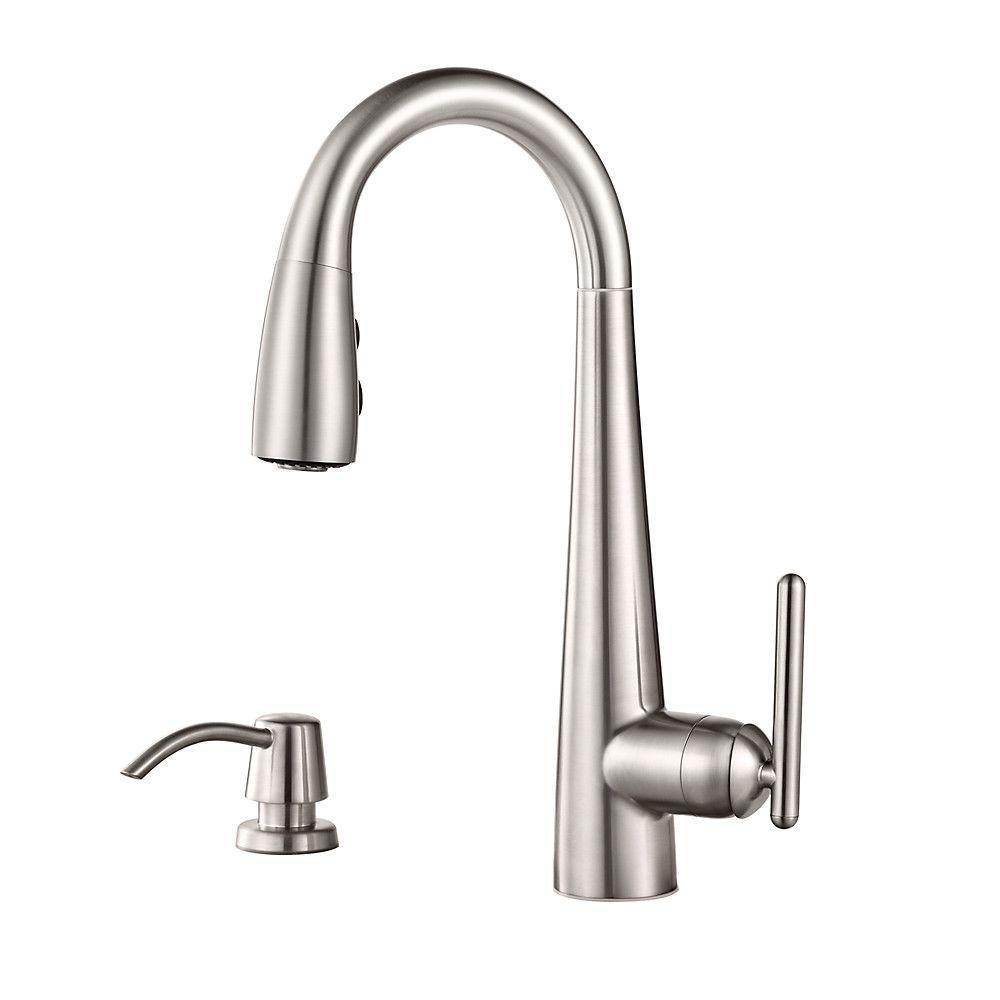 Price Pfister Lita Single-Handle Bar Faucet with Soap Dispenser in Stainless Steel 642760